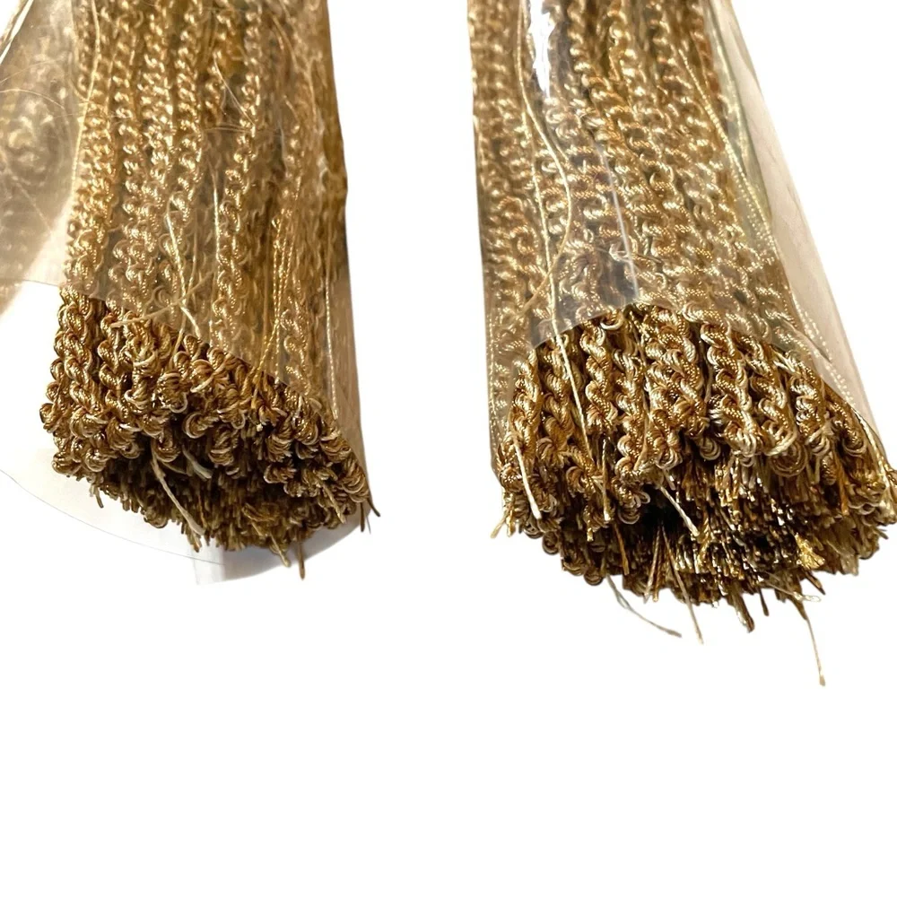 Elegant Gold and White Curtain Tiebacks Heavy Cord Long Full Tassel